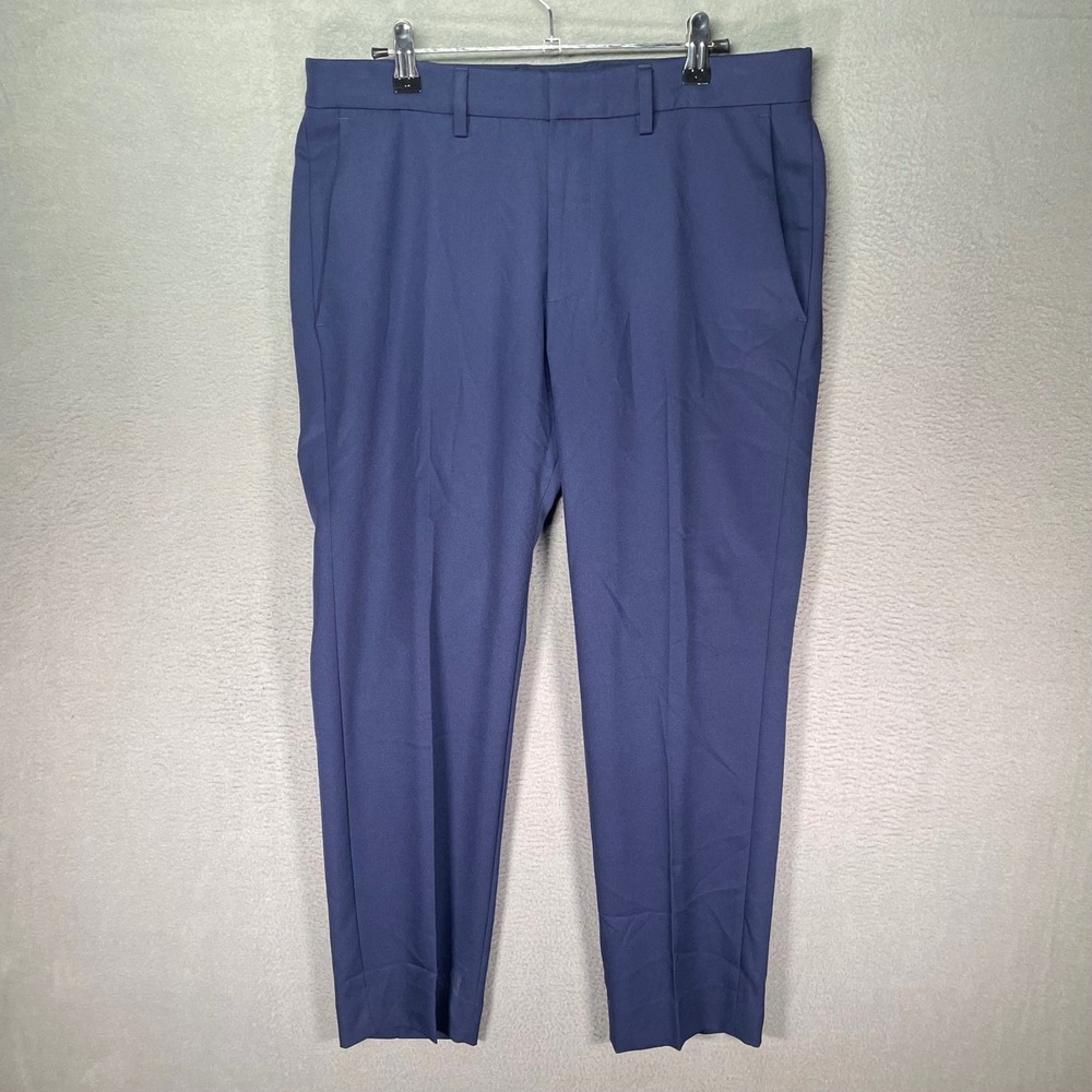 Haggar Active Series Dress Pants Mens 32x30 Navy Slim Fit Stretch Comfort